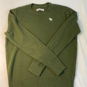 Abercrombie and fitch olive knit crewneck long sleeve
